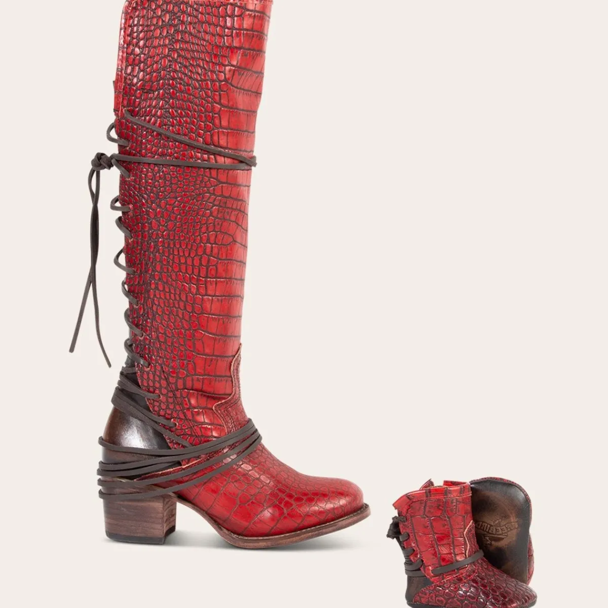 Fashion Freebird Stores Baby Coal Red Croco