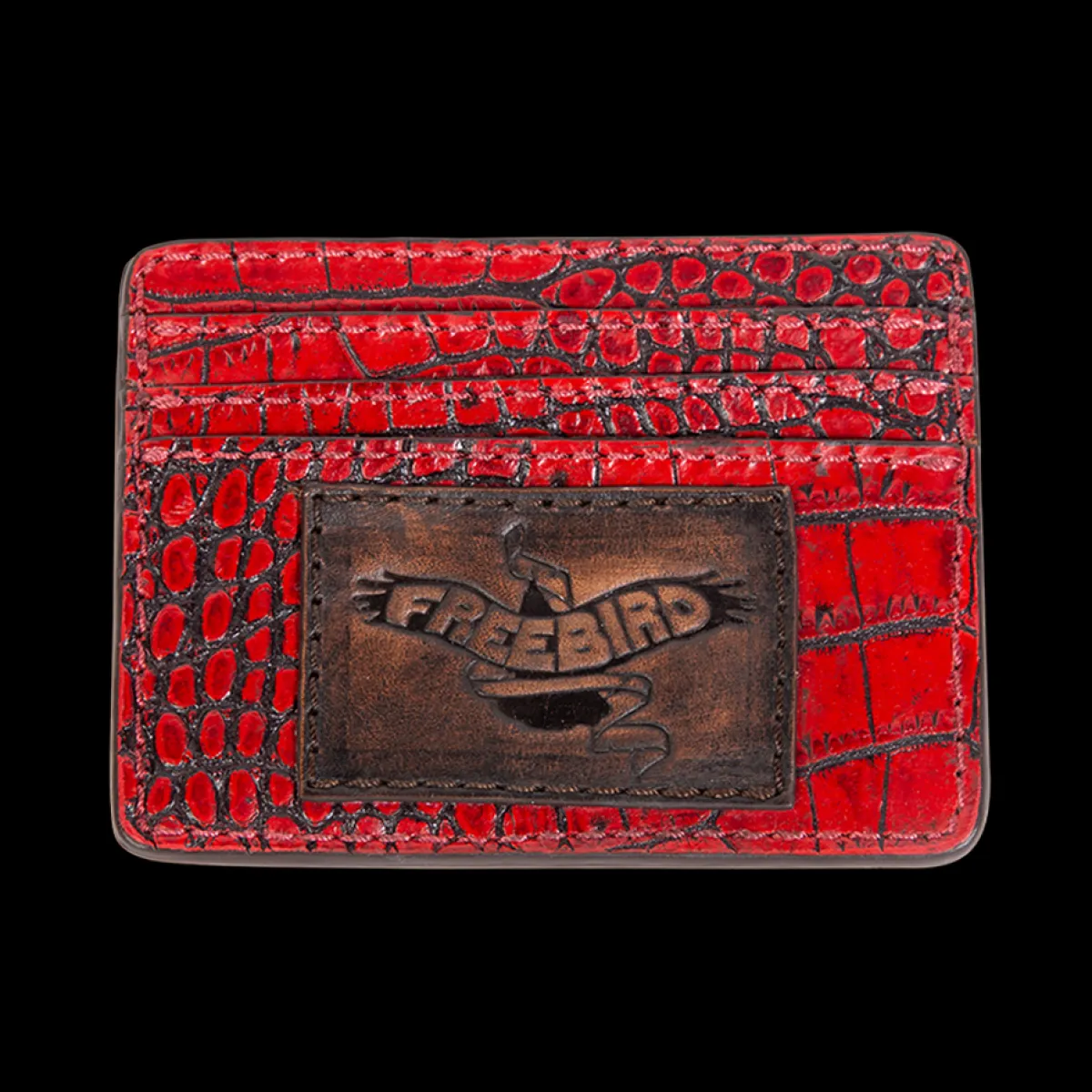 Outlet Freebird Stores Cc Wallet Red Croco