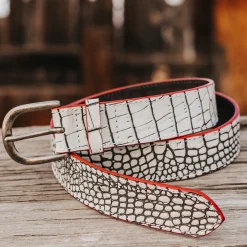 Fashion Freebird Stores Classic Belt White Croco