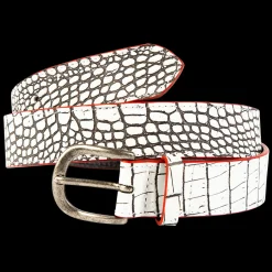 Fashion Freebird Stores Classic Belt White Croco