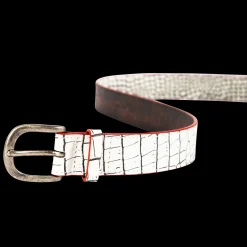 Fashion Freebird Stores Classic Belt White Croco