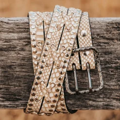 Fashion Freebird Stores Cross Belt White Snake