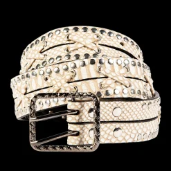 Fashion Freebird Stores Cross Belt White Snake
