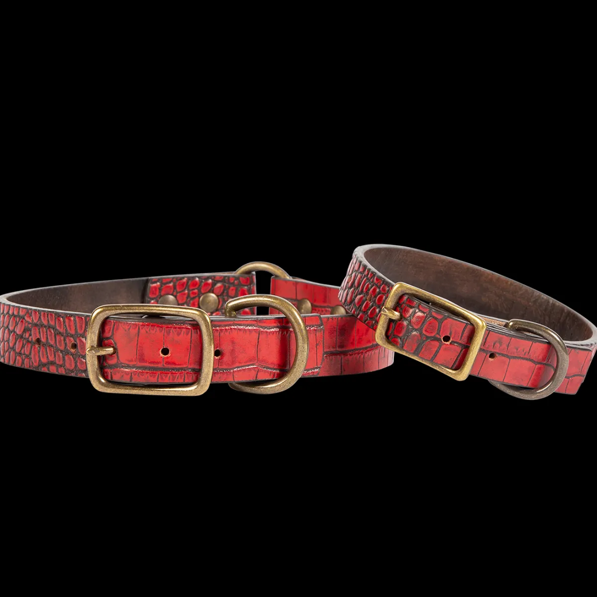 Best Freebird Stores Dog Collar Red Croco