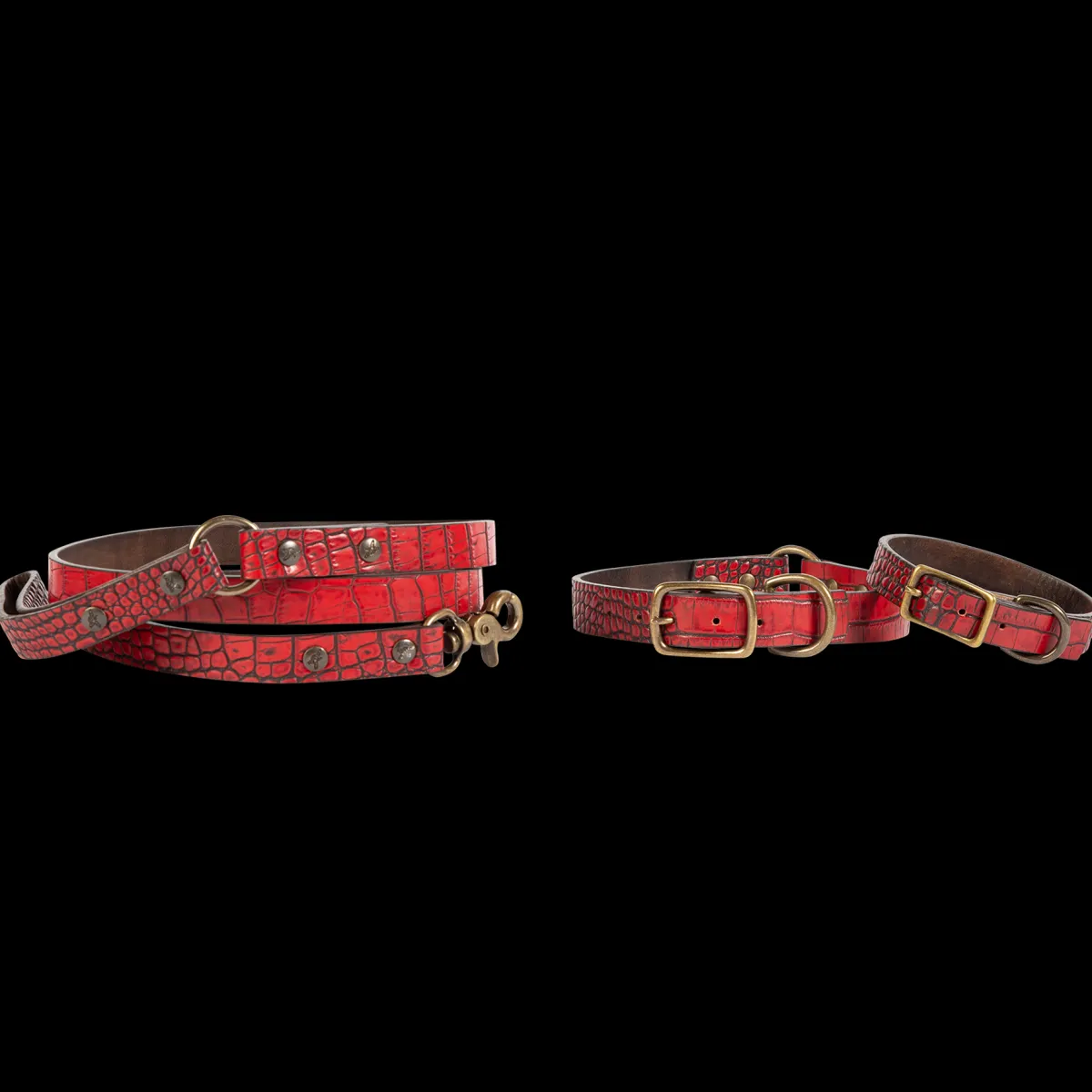 Best Freebird Stores Dog Collar Red Croco