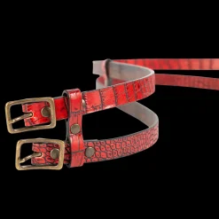 New Freebird Stores Double Belt Red Croco